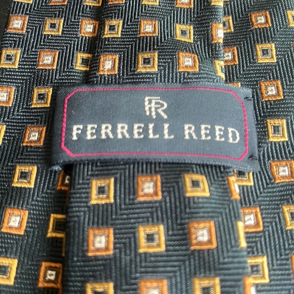Ferrell Reed Black, Gold & Rust Silk Tie - Picture 4 of 5